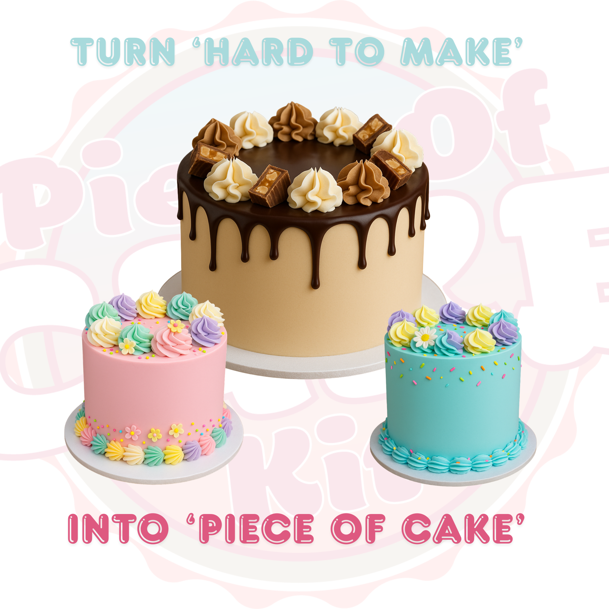 Enero Piece of Cake Kit – Adjustable Cake Ring & Decorating Set | Complete Baking & Frosting Kit (6", 8" or 10”)