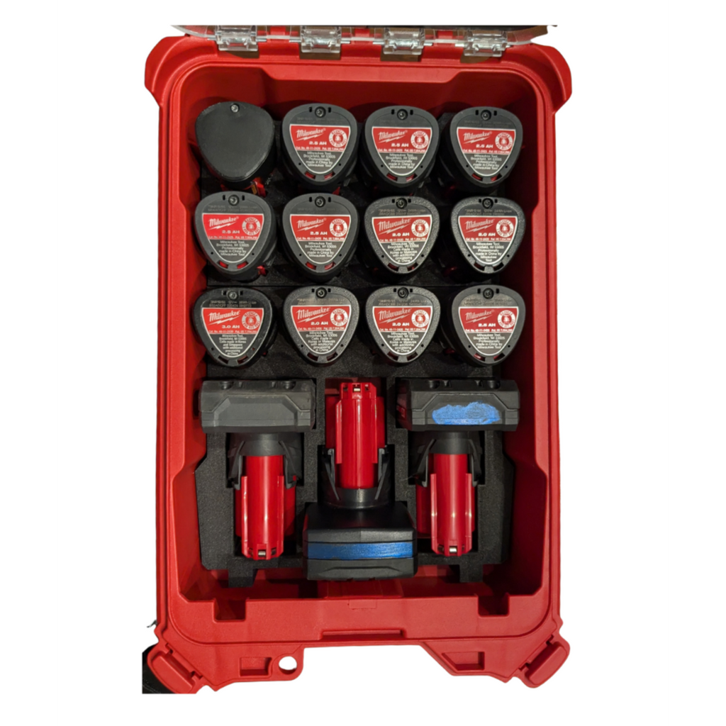 Enero Milwaukee Packout M12 Battery Insert | TPU Organizer for M12 CP or Hybrid CP/XC Configurations