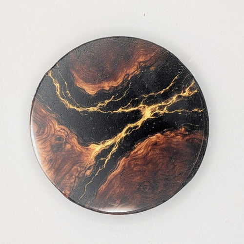 4” Epoxy River Coaster Set (4-Pack) – Enero Designs UV Printed Round Stone Coasters