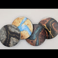 4” Epoxy River Coaster Set (4-Pack) – Enero Designs UV Printed Round Stone Coasters