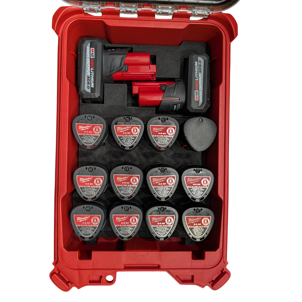 Enero Milwaukee Packout M12 Battery Insert | TPU Organizer for M12 CP or Hybrid CP/XC Configurations