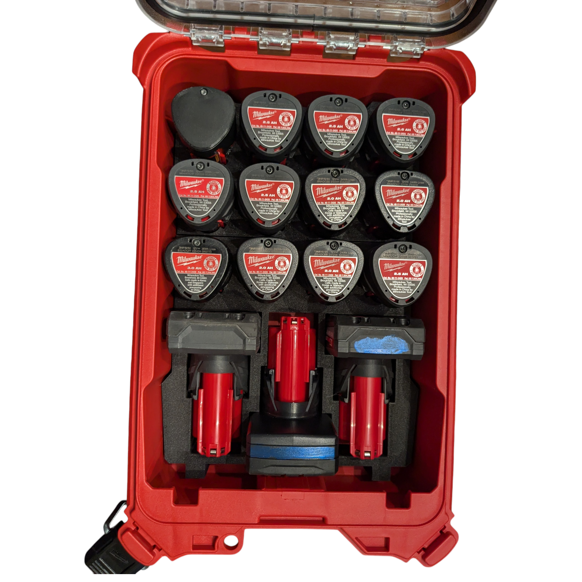 Enero Milwaukee Packout M12 Battery Insert | TPU Organizer for M12 CP or Hybrid CP/XC Configurations