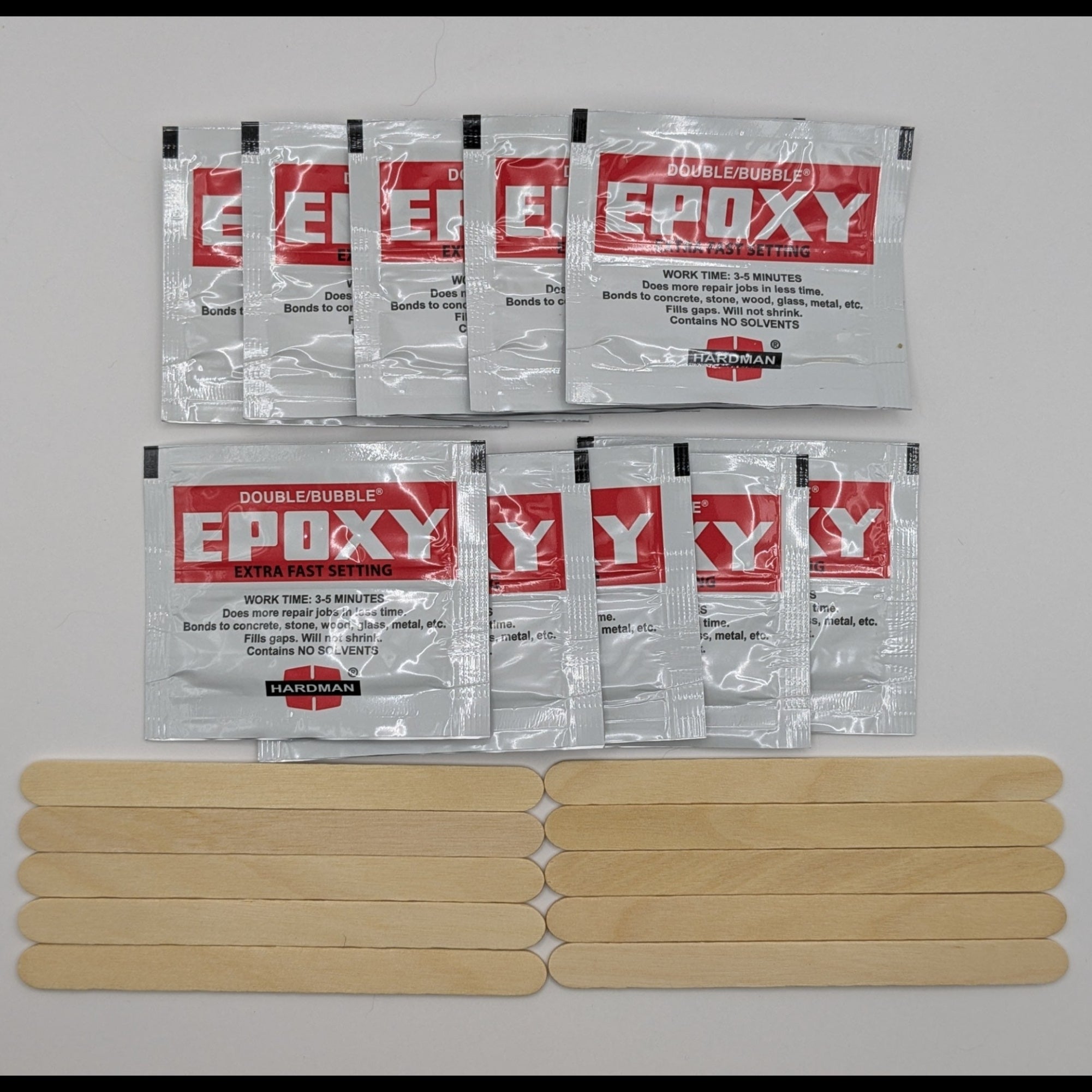 Hardman Double Bubble Red Epoxy – Extra Fast 3-Minute Epoxy Packs (3.5g Each) – 5 Pack or 10 Pack – Exp 02/2027 w/ CoC