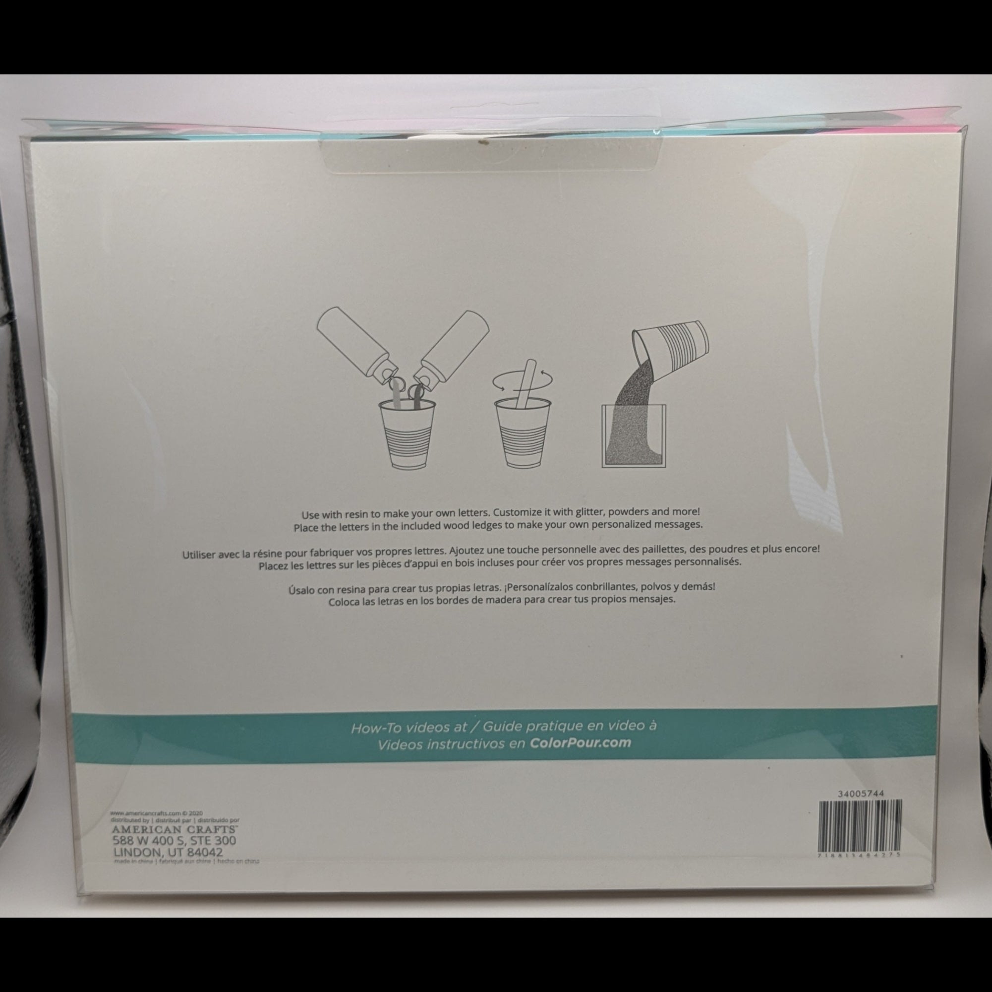Color Pour Resin Alphabet Mold Kit – Letter Molds with Wood Display Ledges