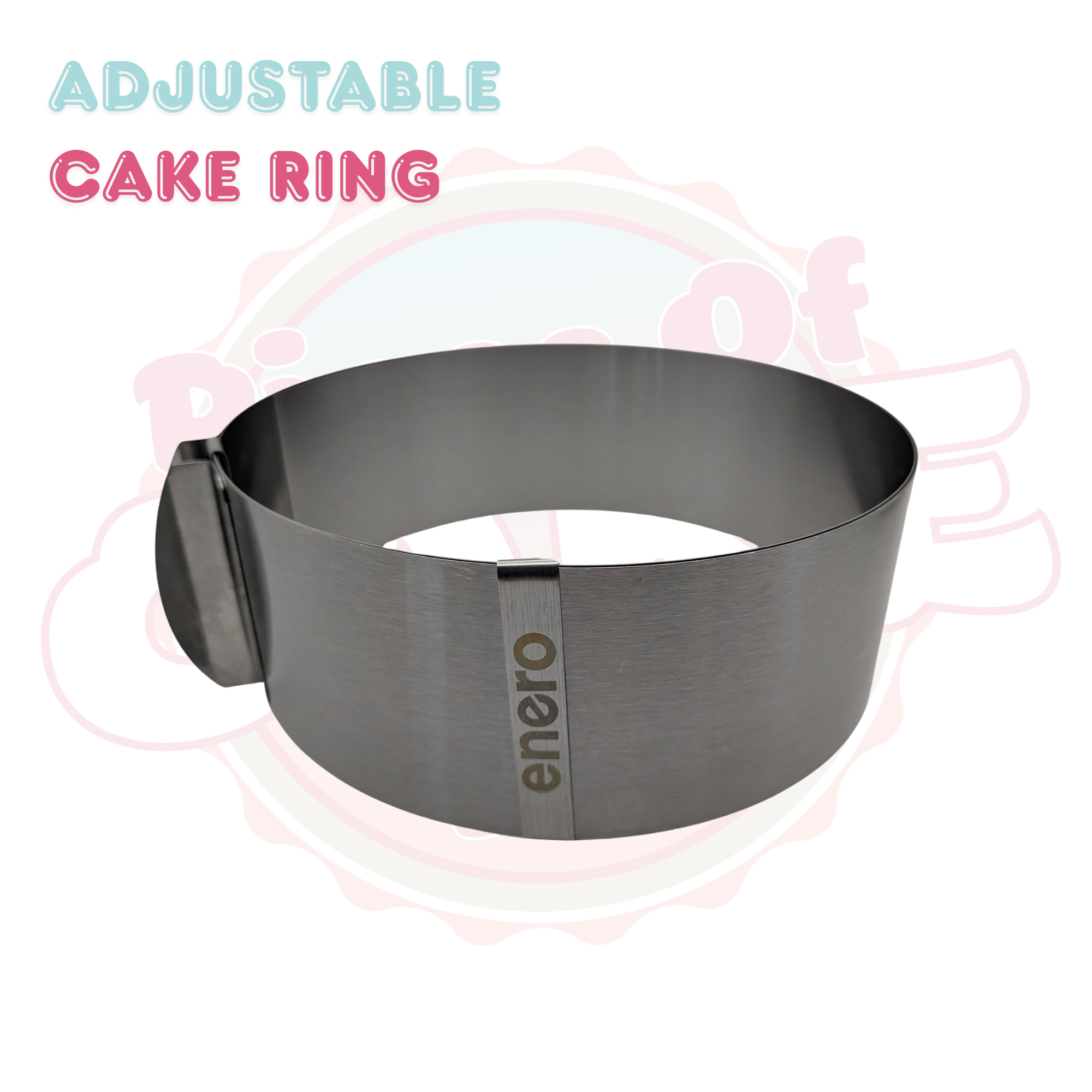 Enero Piece of Cake Kit – Adjustable Cake Ring & Decorating Set | Complete Baking & Frosting Kit (6", 8" or 10”)